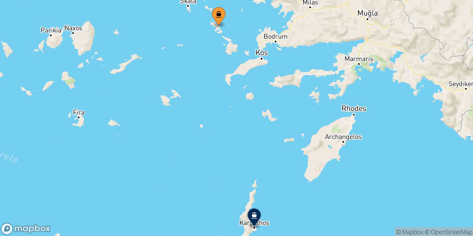 Leros Karpathos route map