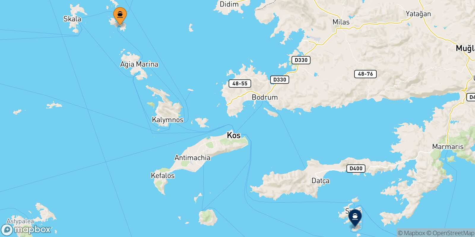 Lipsi Panormitis (Symi) route map