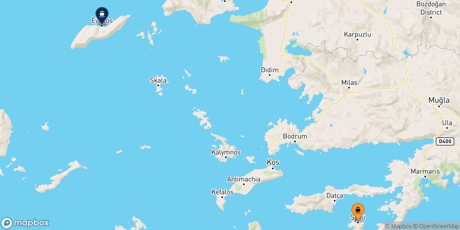 Symi Agios Kirikos (Ikaria) route map