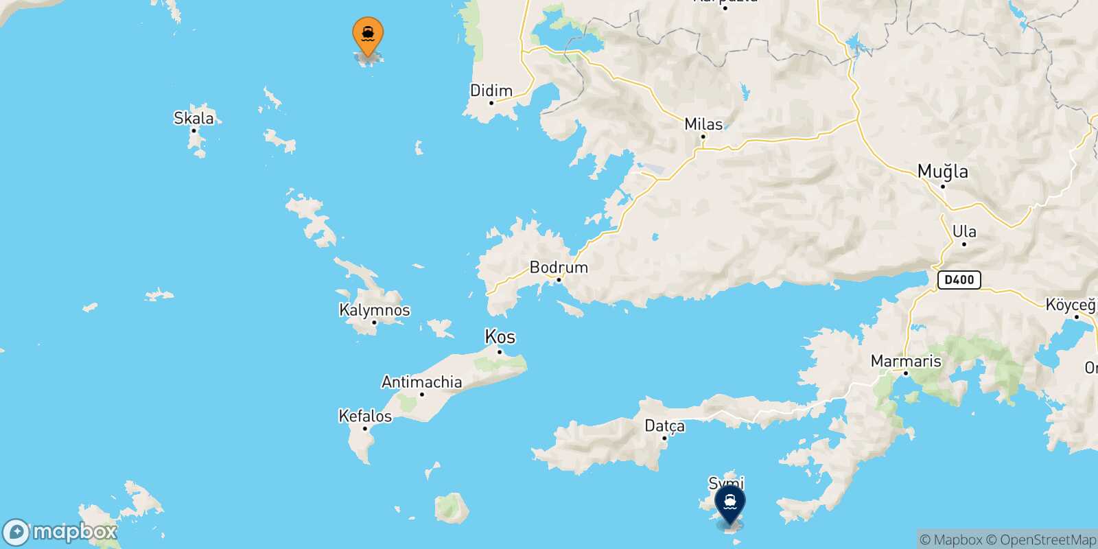 Agathonisi Panormitis (Symi) route map