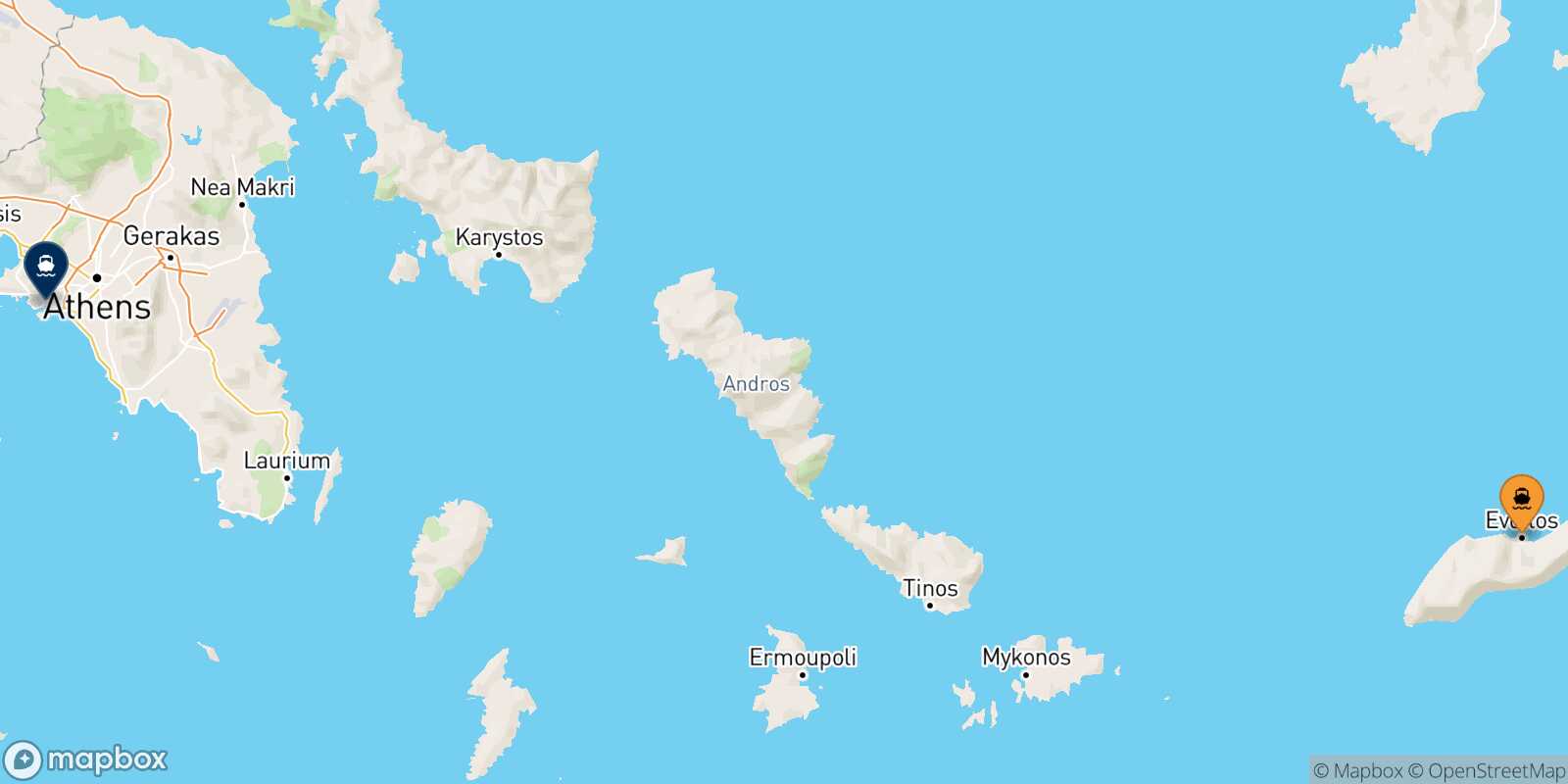 Agios Kirikos (Ikaria) Piraeus route map