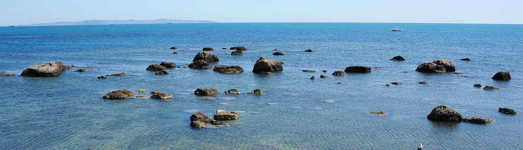 Durres, Albania: rocks in the sea