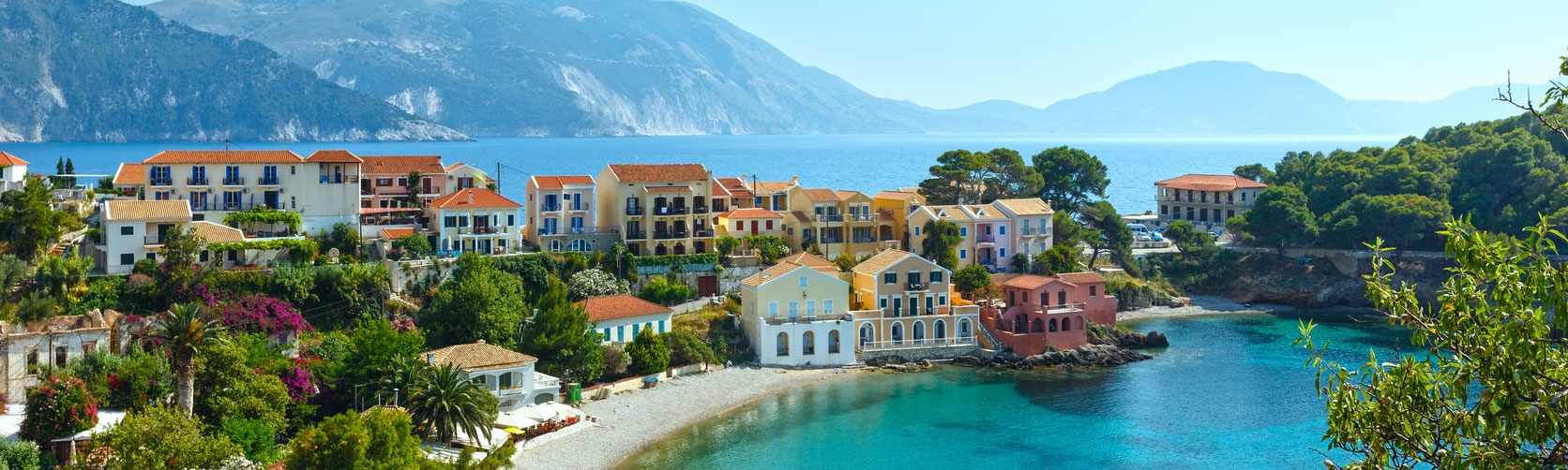The town of Assos on Cefalonia, Greece.