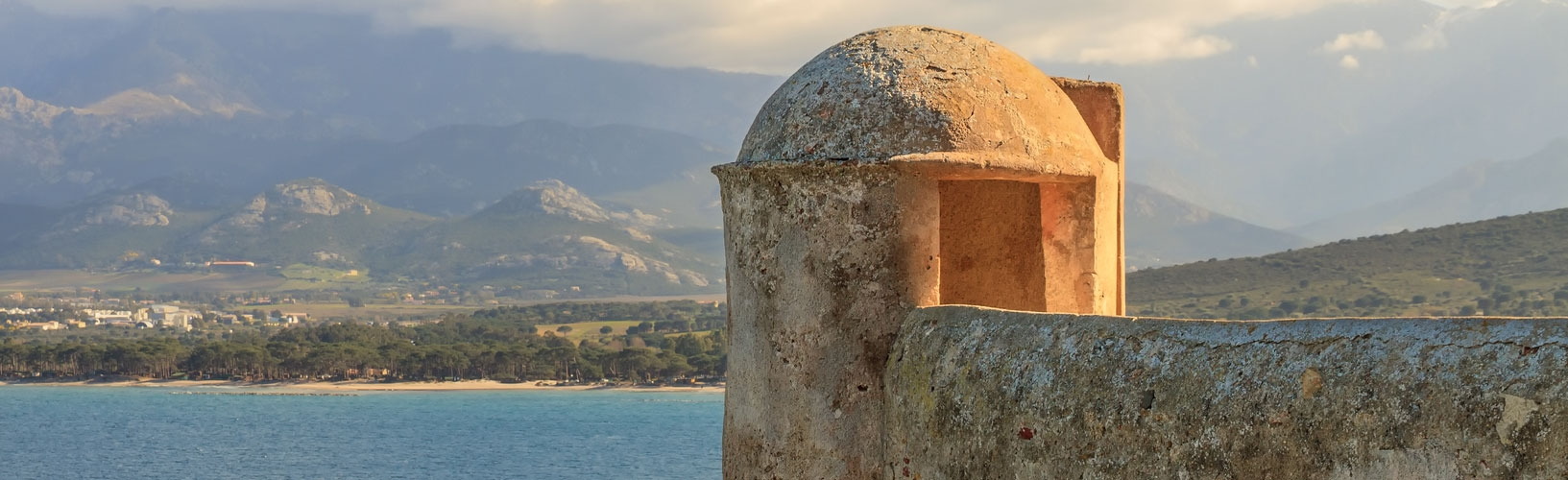 Calvi, Corsica: tower and panoramic view