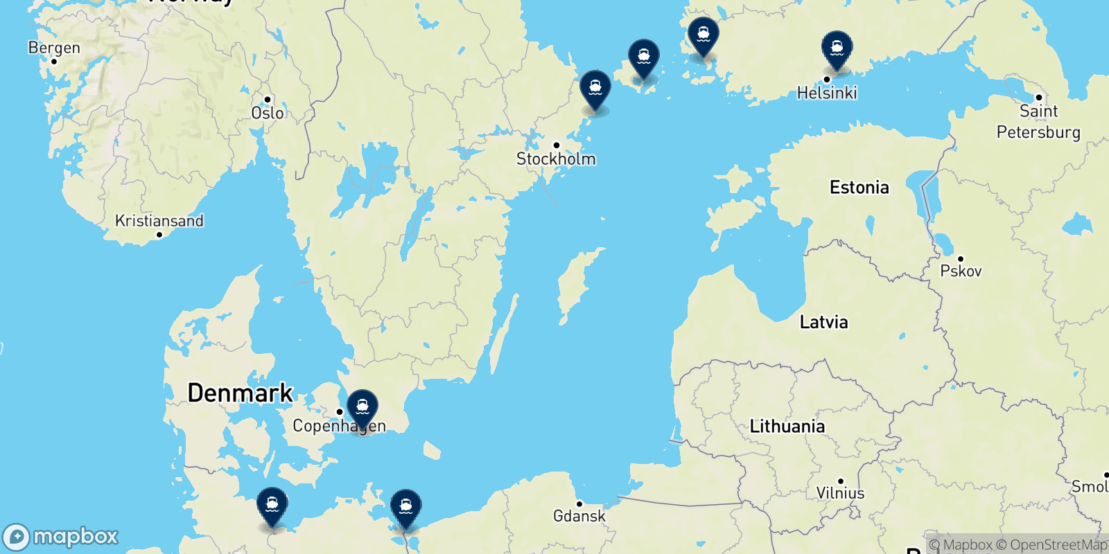 Finnlines destinations map