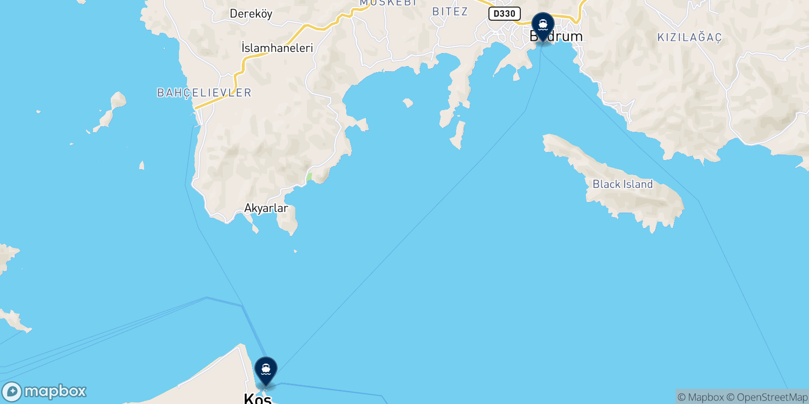 Exas Shipping Service destinations map