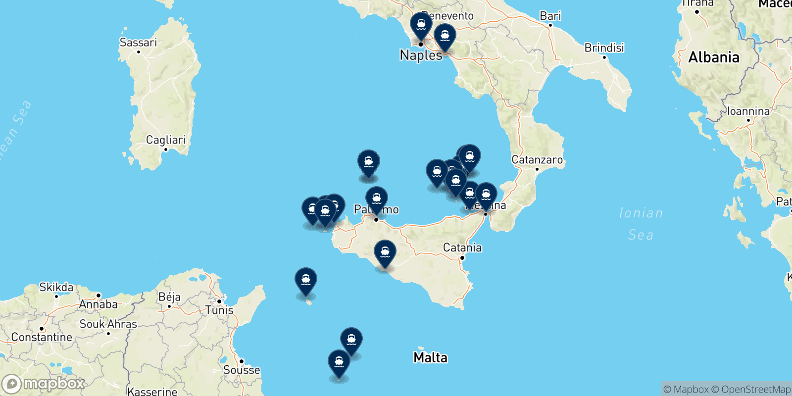 Caronte & Tourist destinations map
