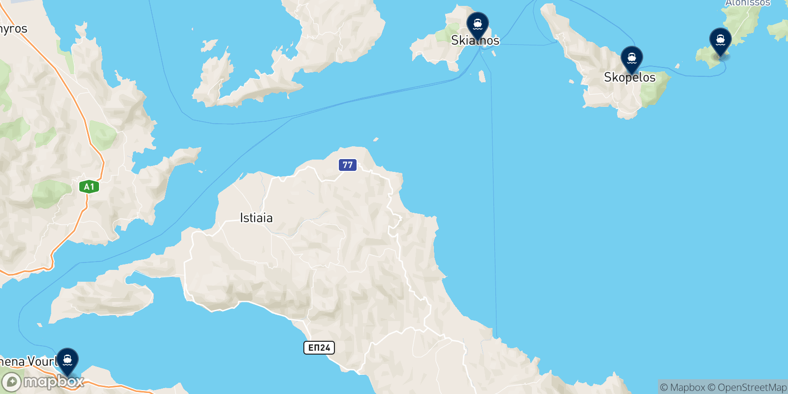 Magic Sea Ferries destinations map