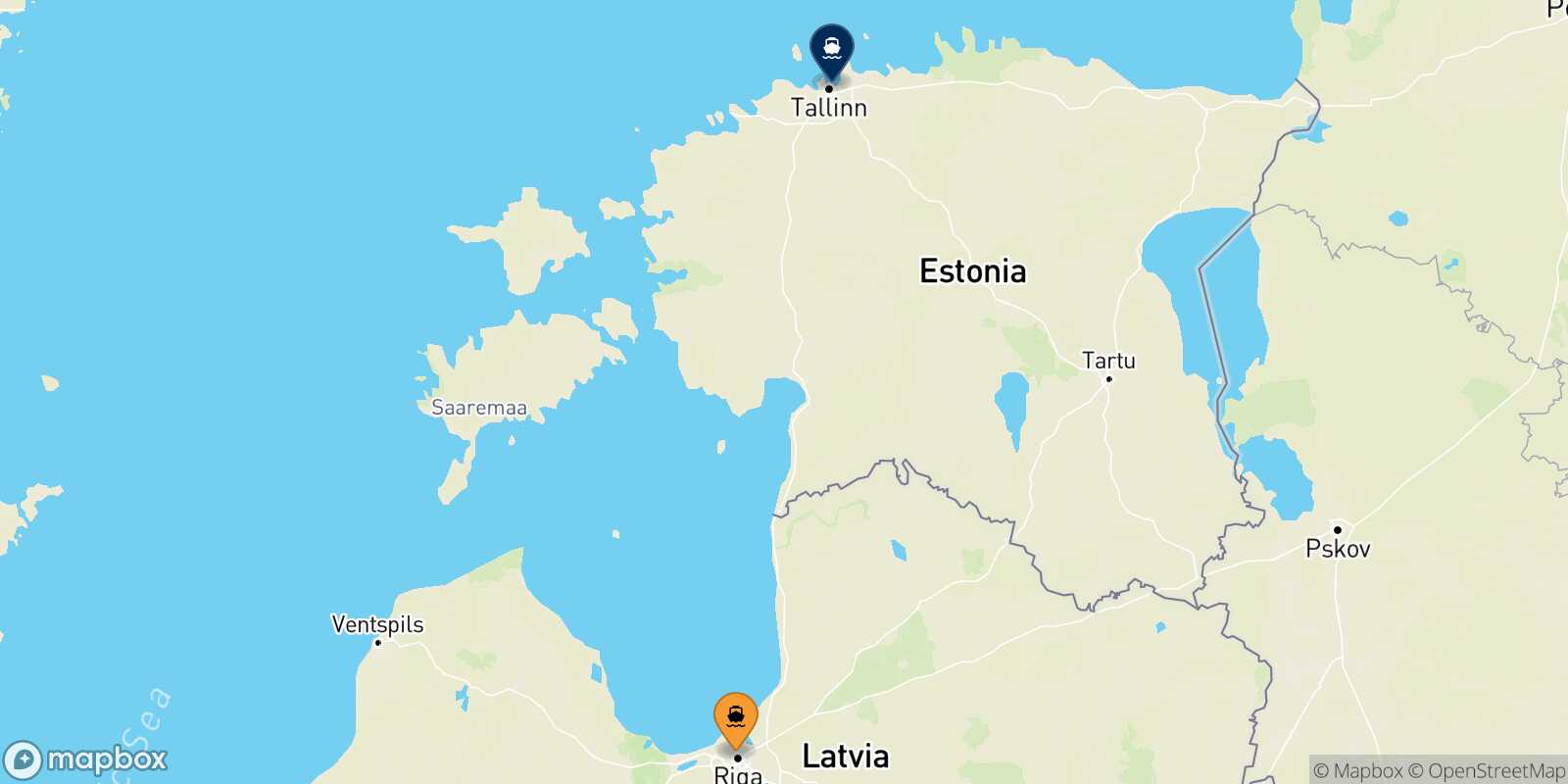 Riga Tallinn route map