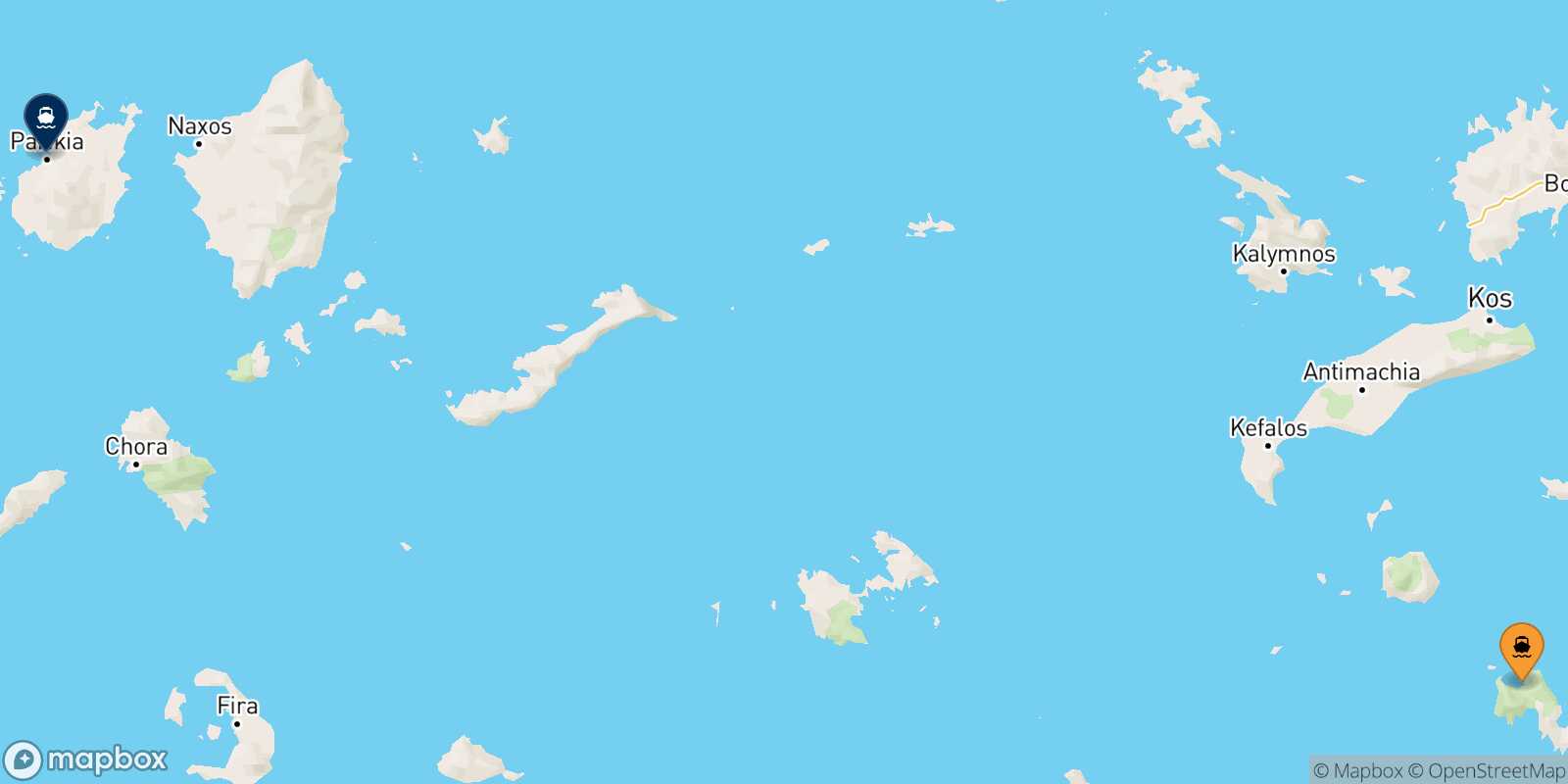 Tilos Paros route map