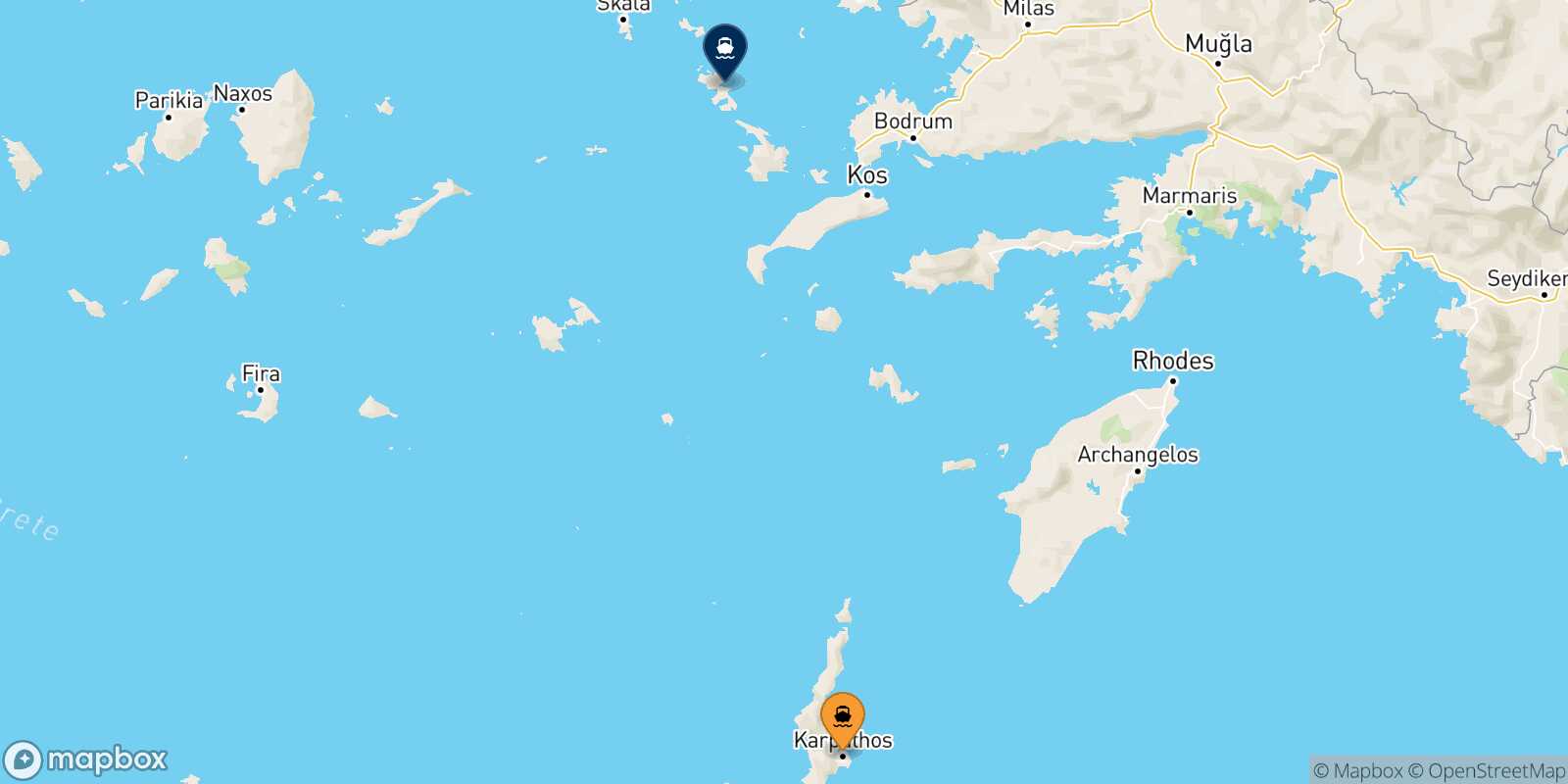 Karpathos Leros route map
