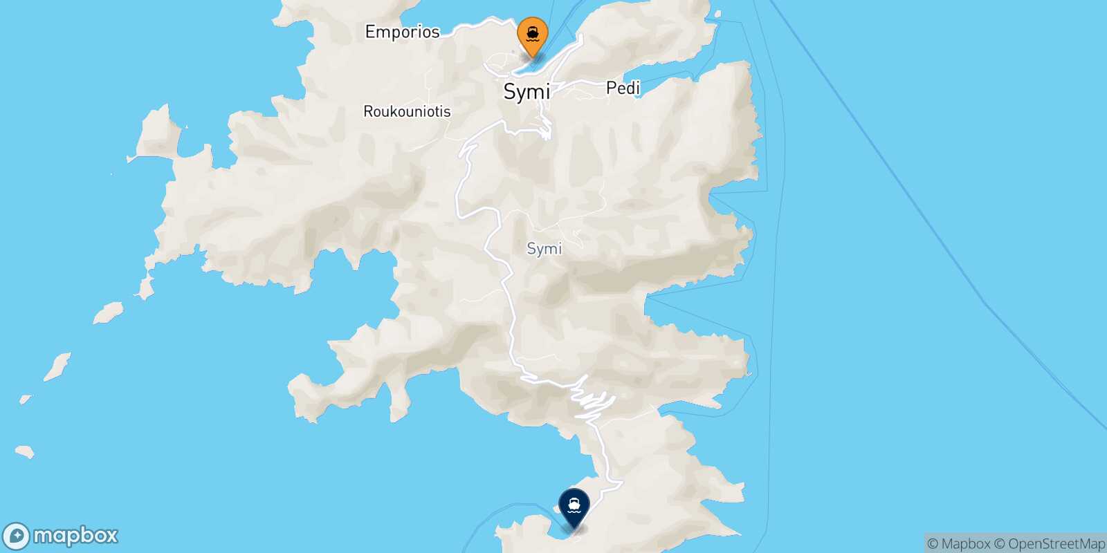 Symi Panormitis (Symi) route map