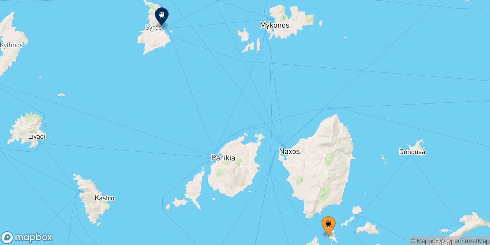 Schinoussa Syros route map