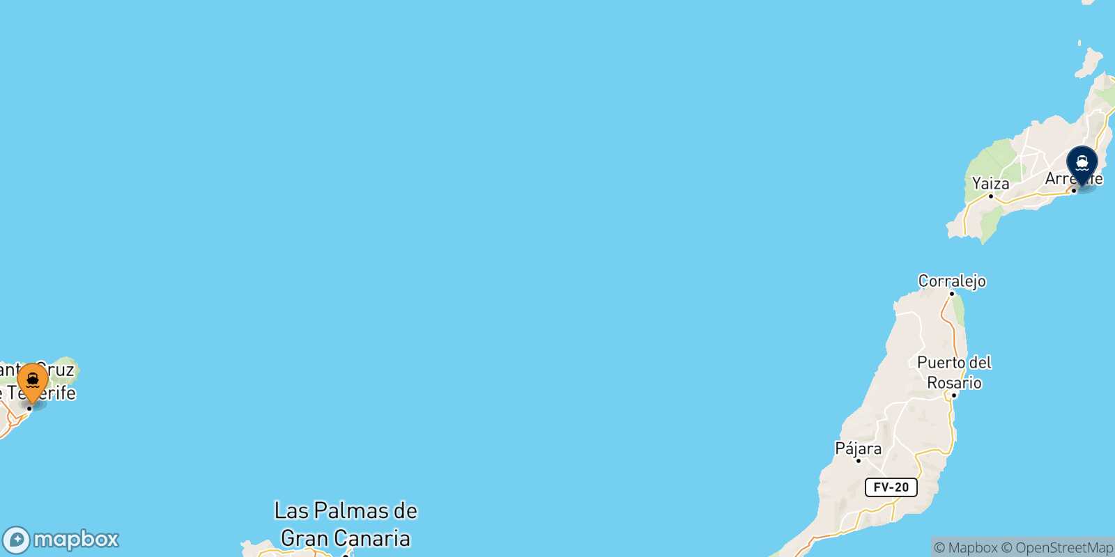 Santa Cruz De Tenerife Arrecife (Lanzarote) route map