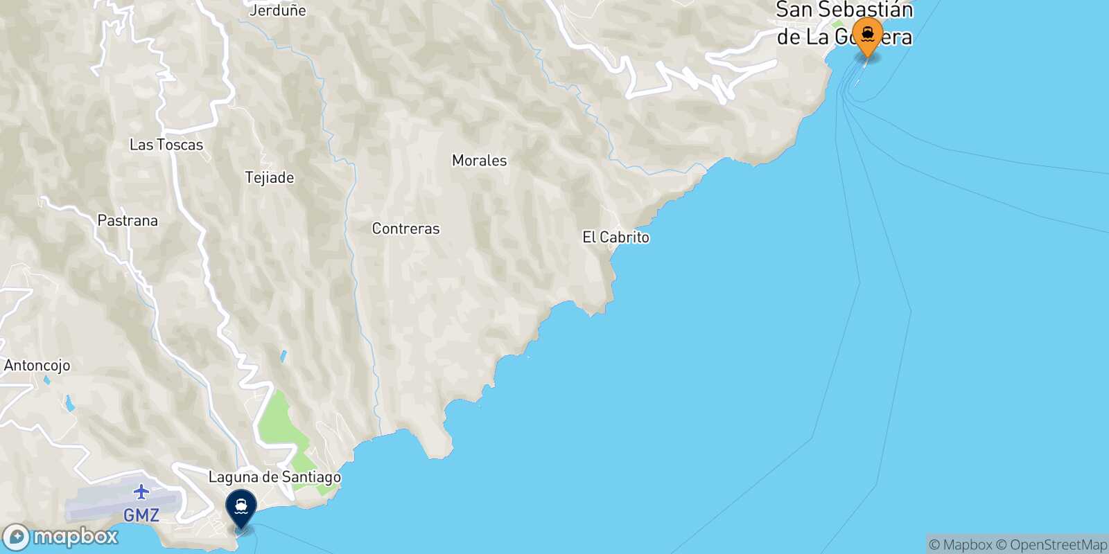 San Sebastian De La Gomera Playa Santiago (La Gomera) route map