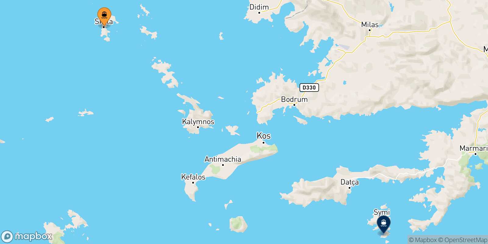 Patmos Panormitis (Symi) route map