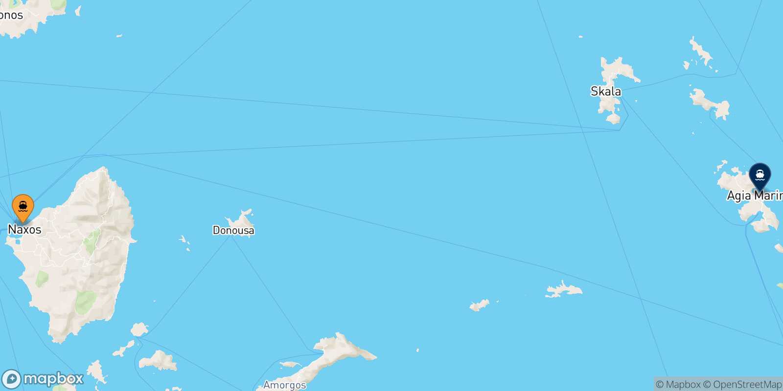 Naxos Leros route map