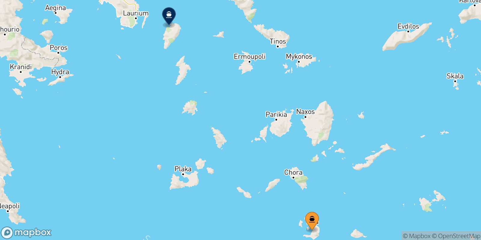 Thira (Santorini) Kea route map