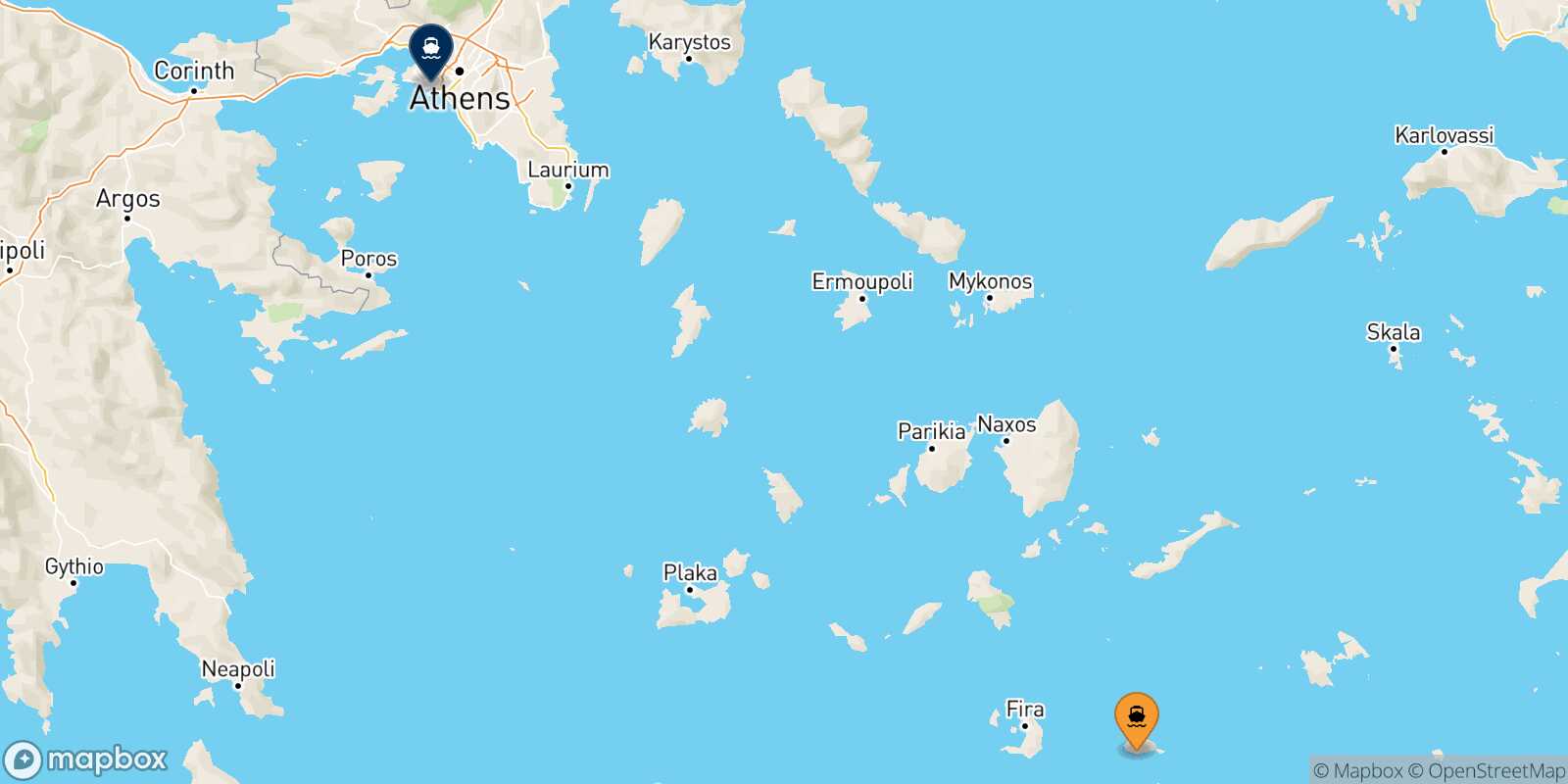 Anafi Piraeus route map