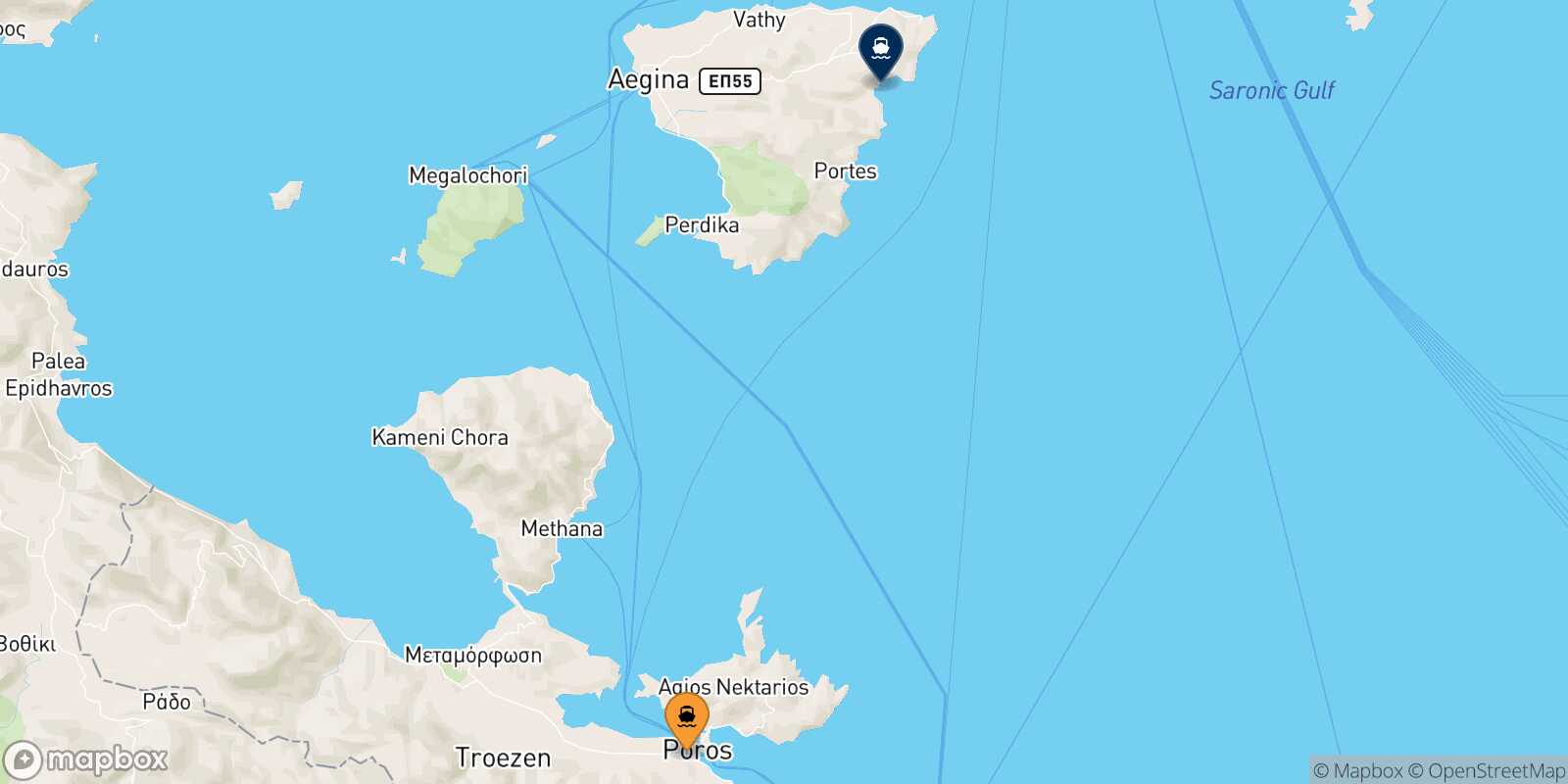 Hydra Agia Marina (Aegina) route map