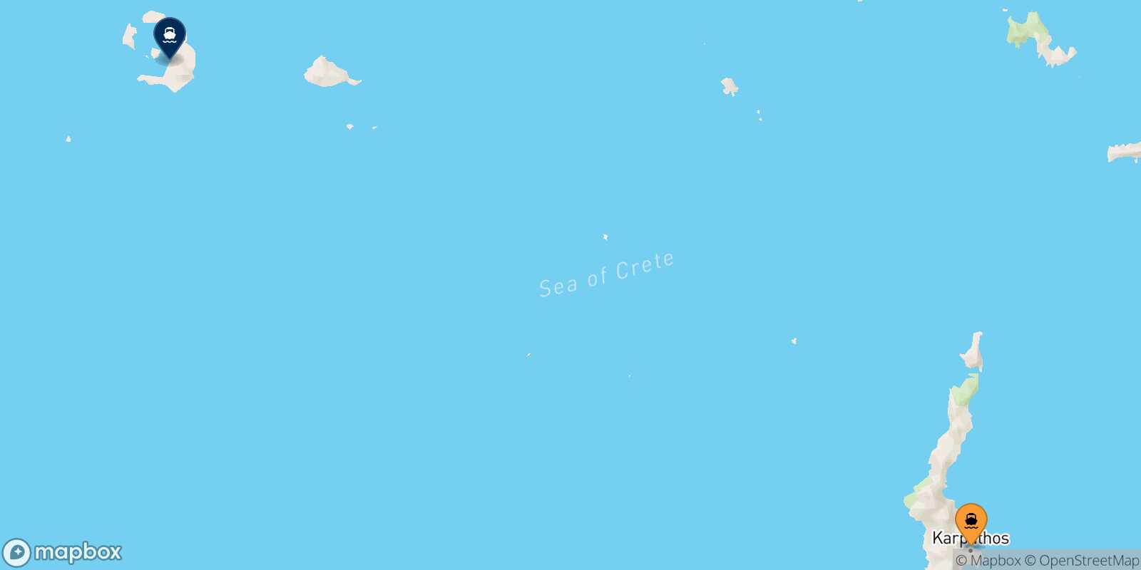 Karpathos Thira (Santorini) route map