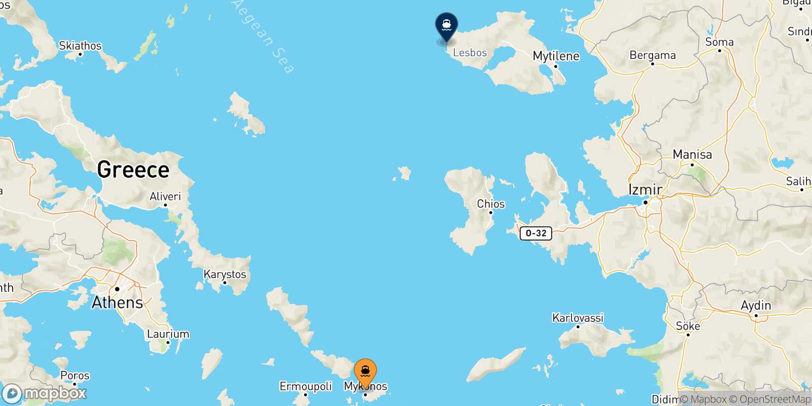 Mykonos Sigri (Lesvos) route map