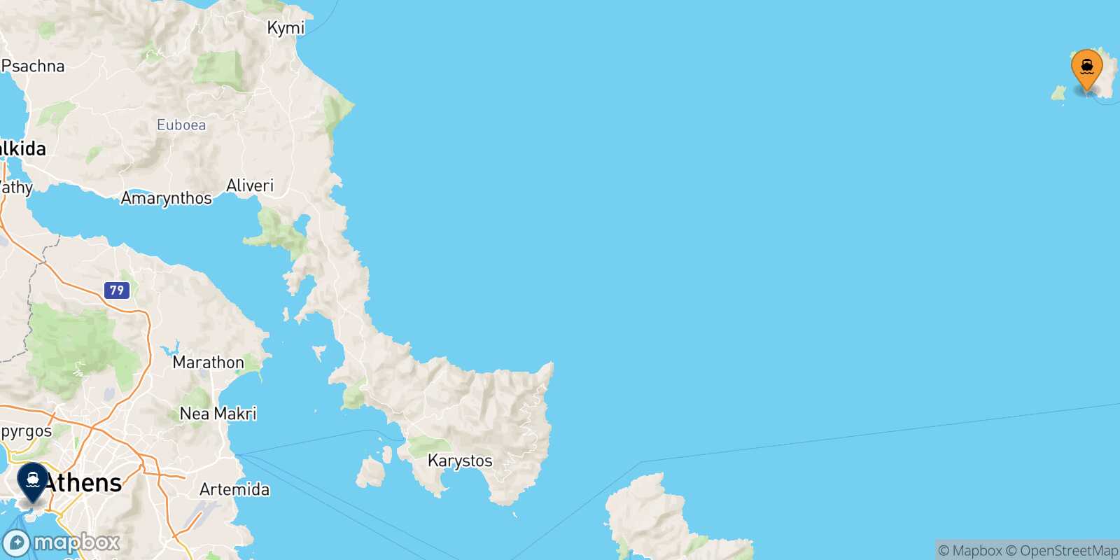 Psara Piraeus route map