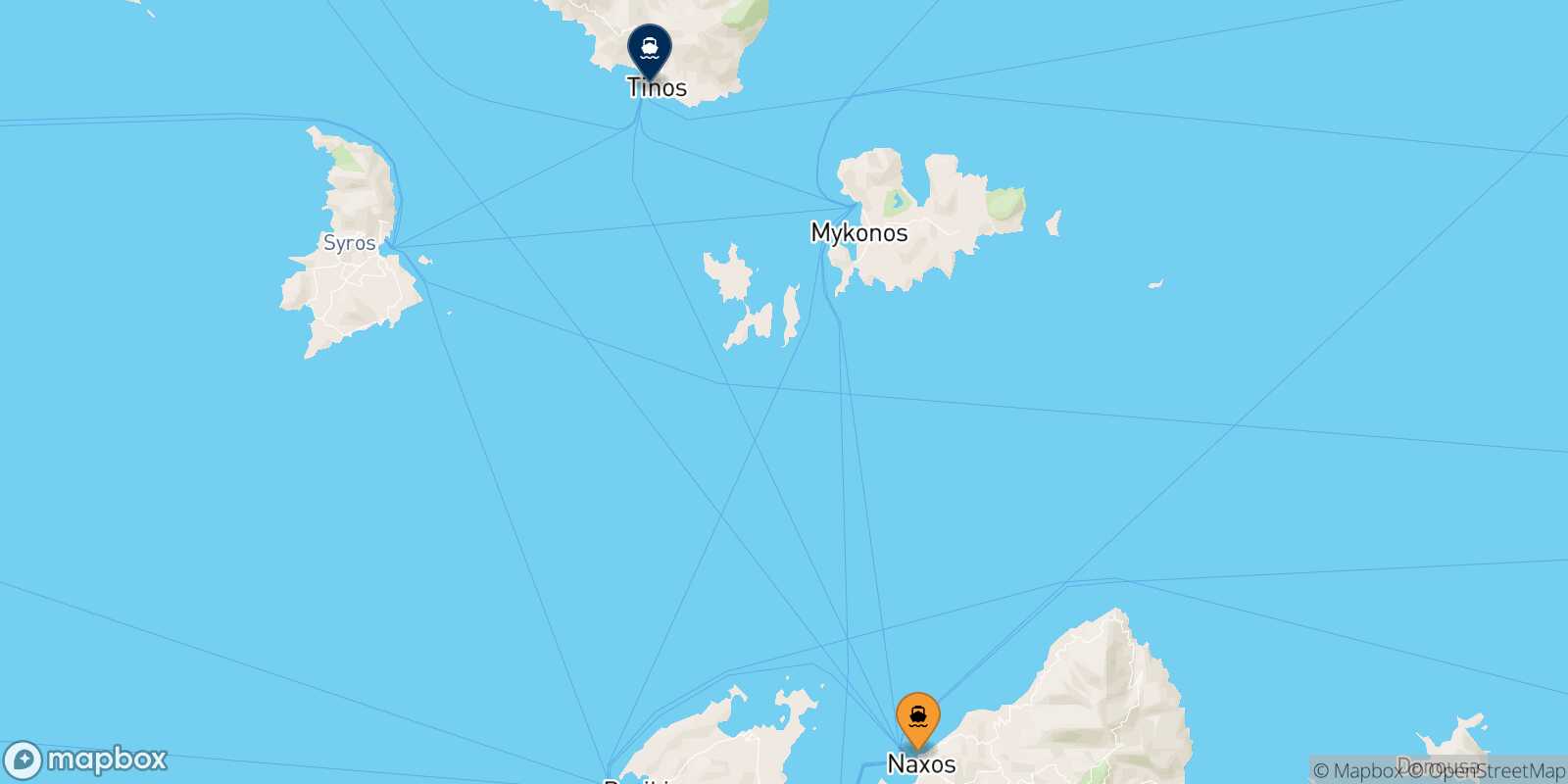 Naxos Tinos route map