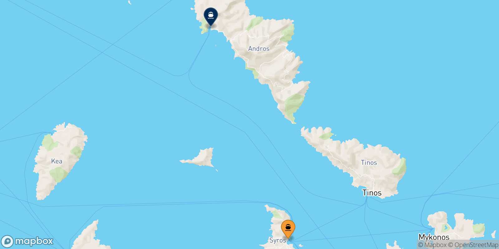 Syros Andros route map