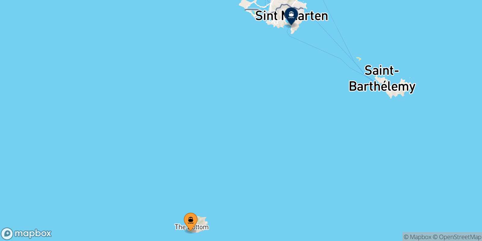 Saba Philipsburg (St Maarten) route map