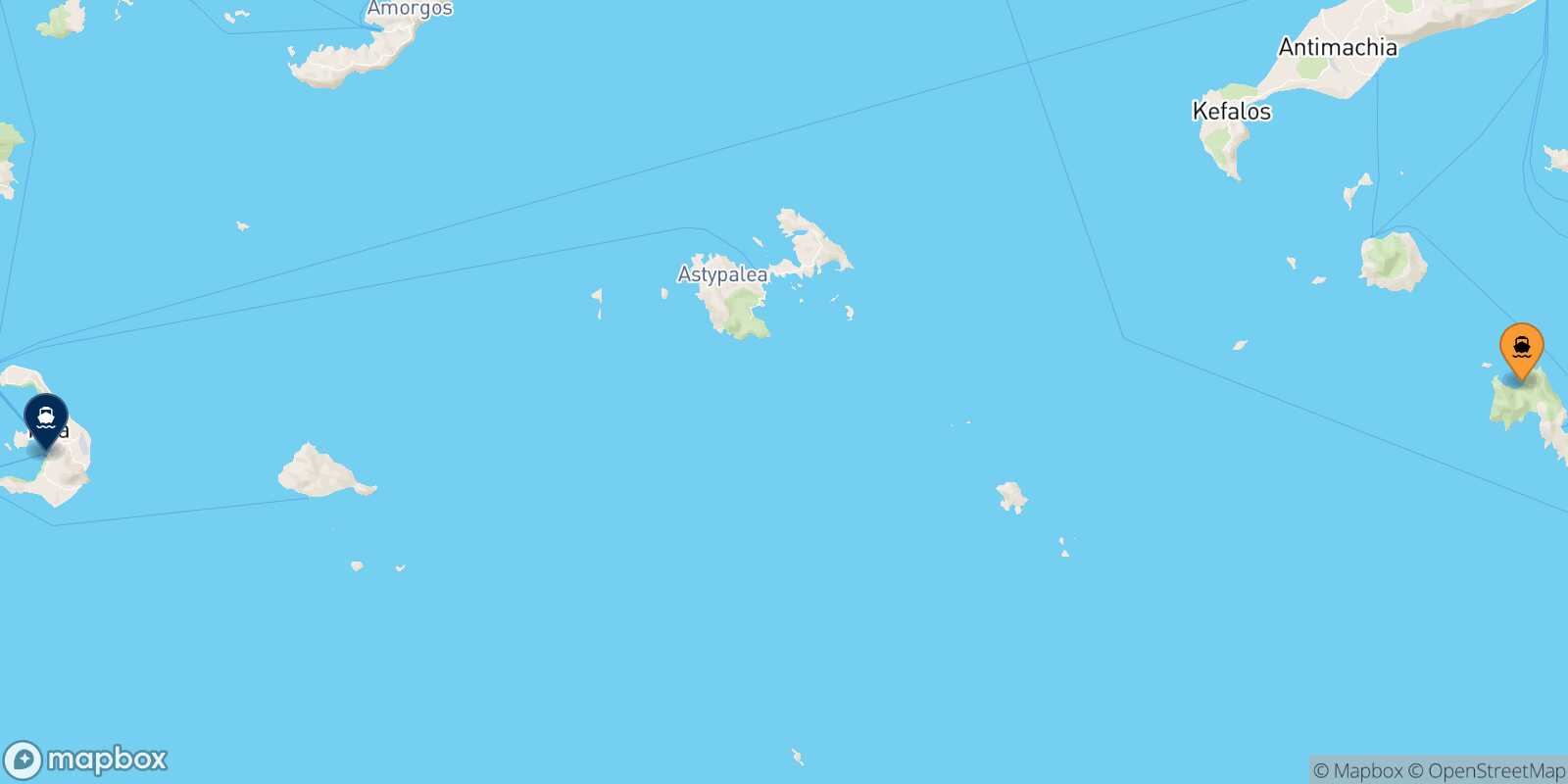 Tilos Thira (Santorini) route map