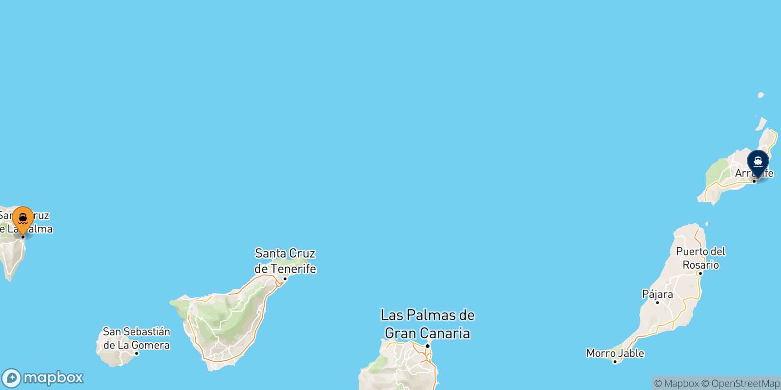 Santa Cruz De La Palma Arrecife (Lanzarote) route map