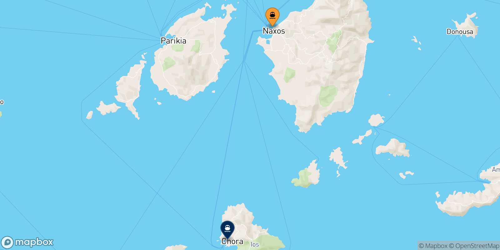 Naxos Ios route map