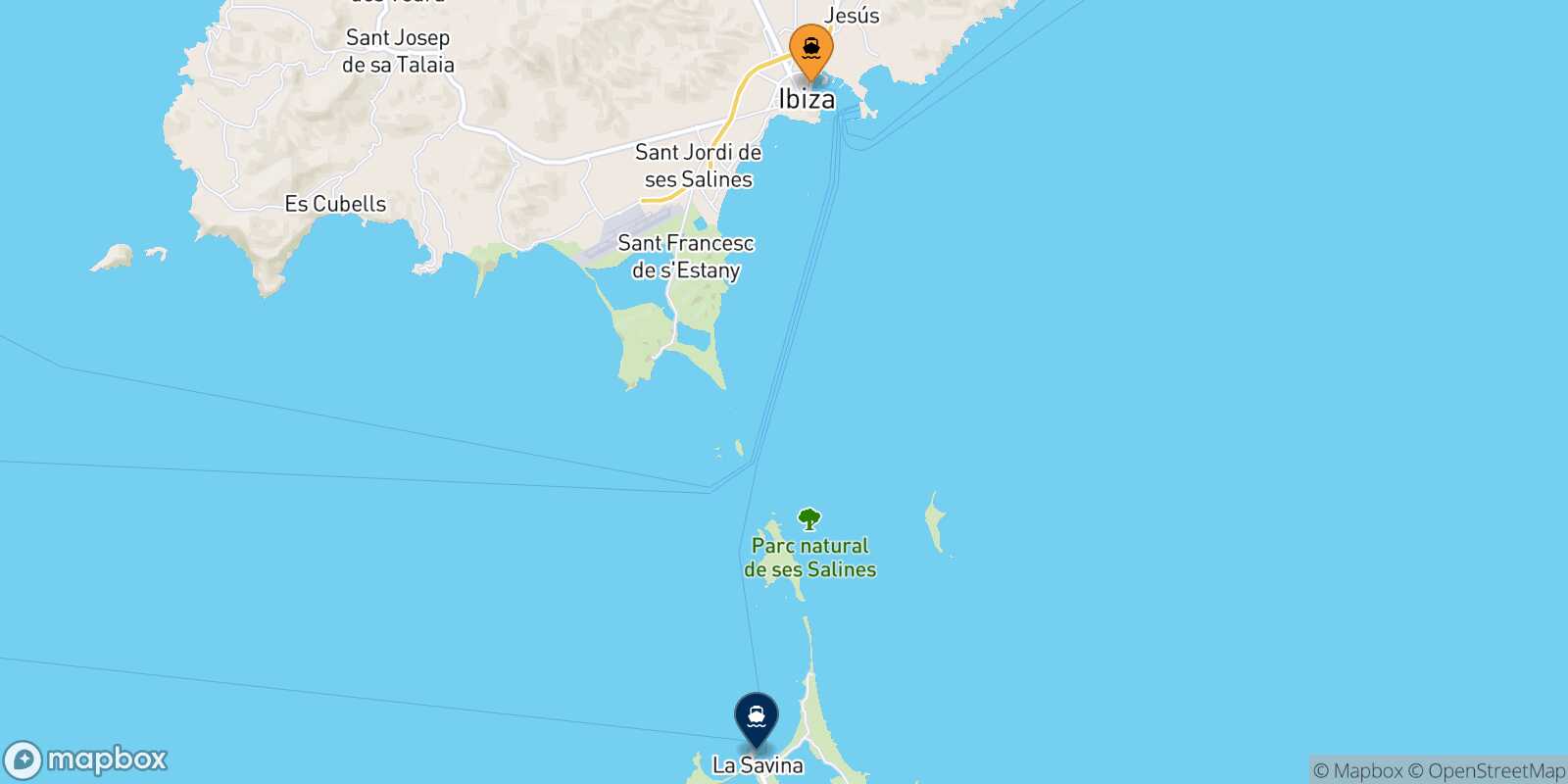 Ibiza Formentera route map