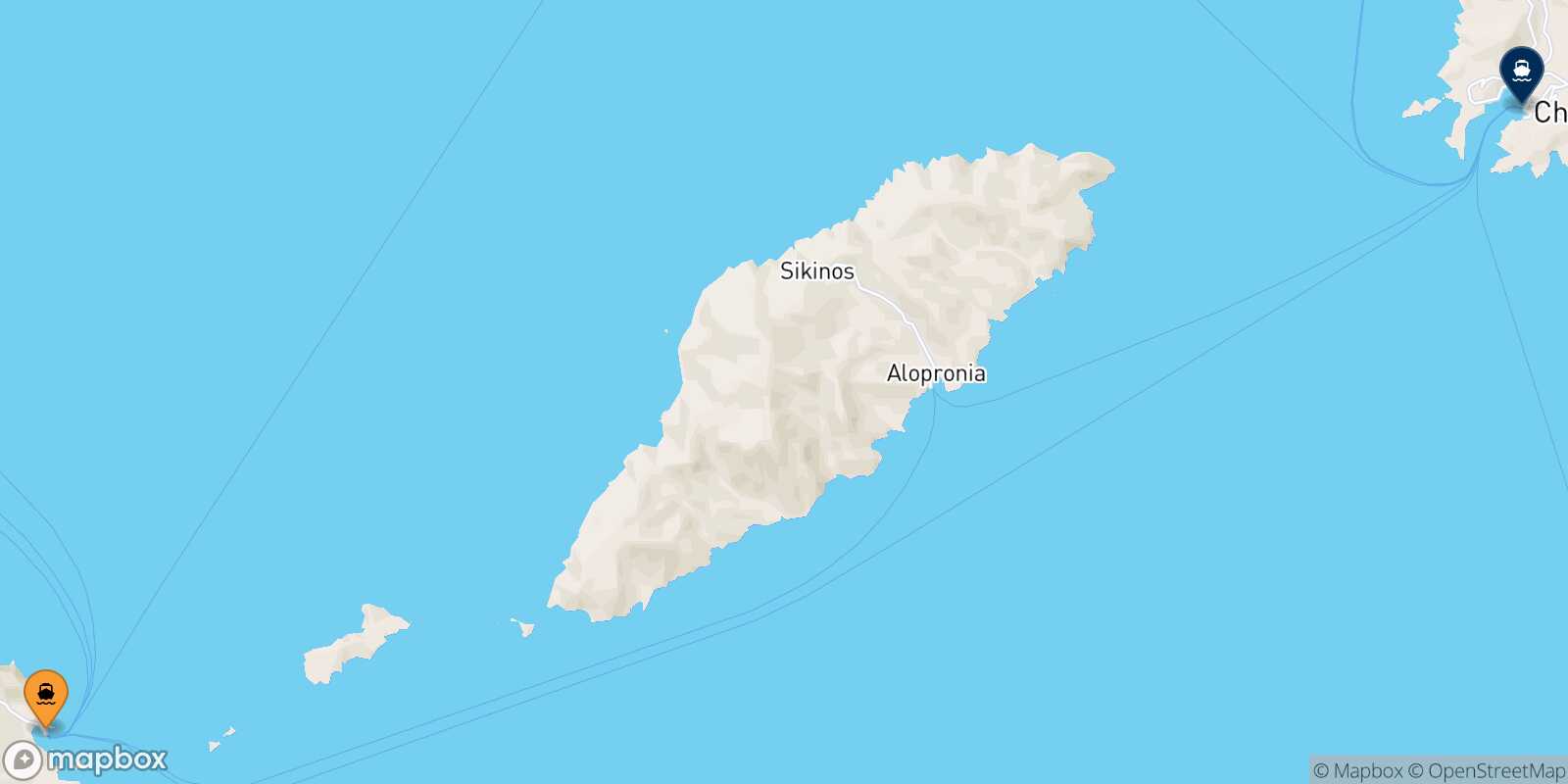 Folegandros Ios route map