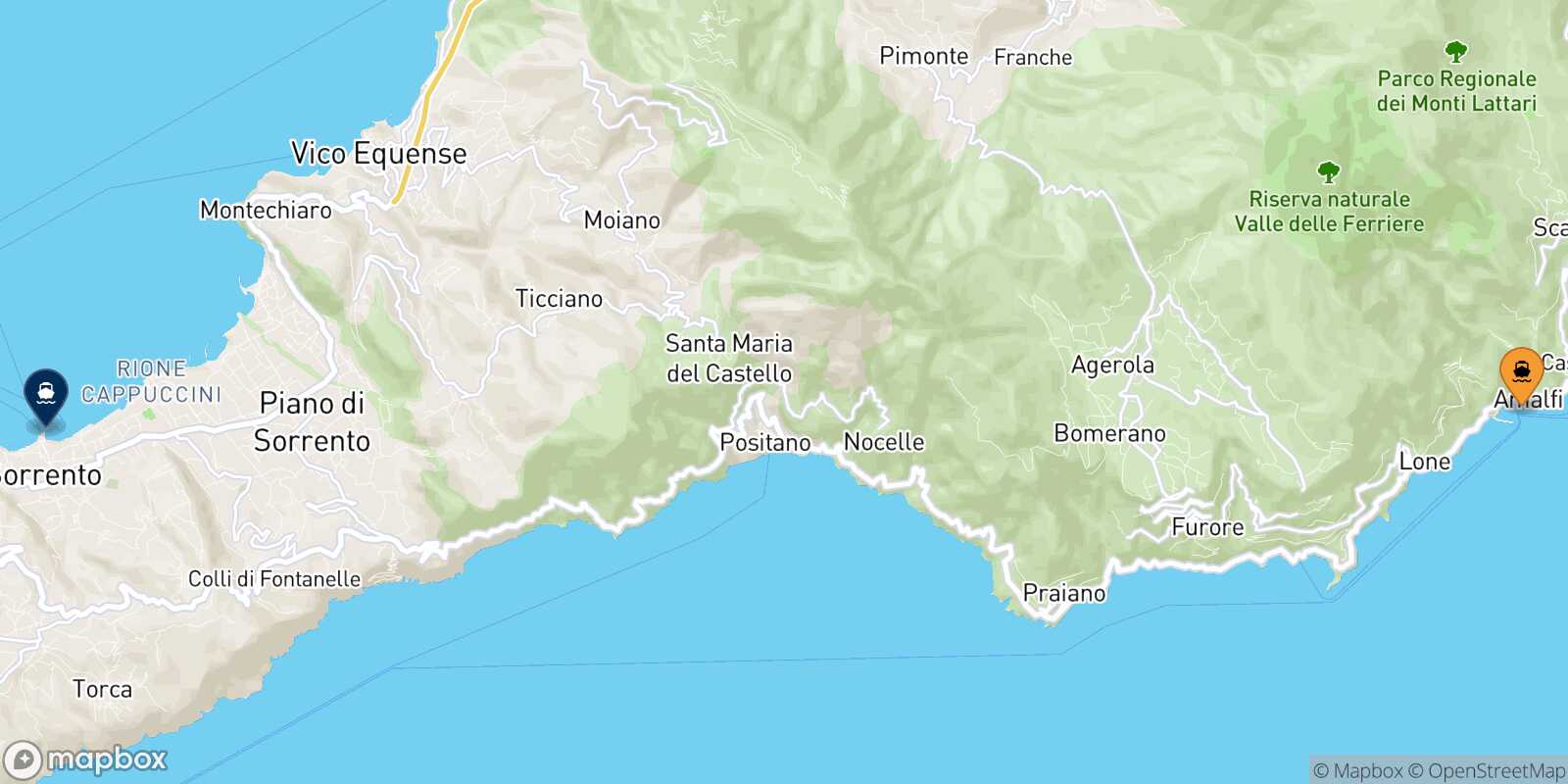 Amalfi Castellammare route map