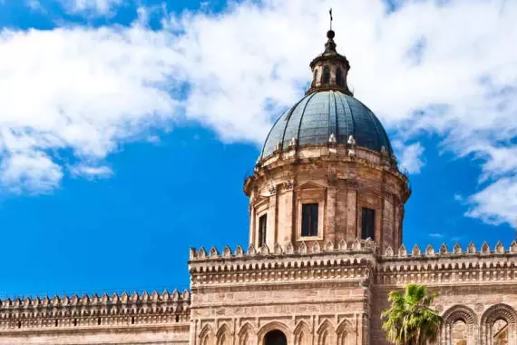 View of the cathedral in Palermo, Sicily.