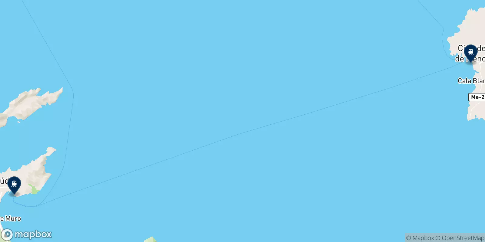 Menorca Lines destinations map