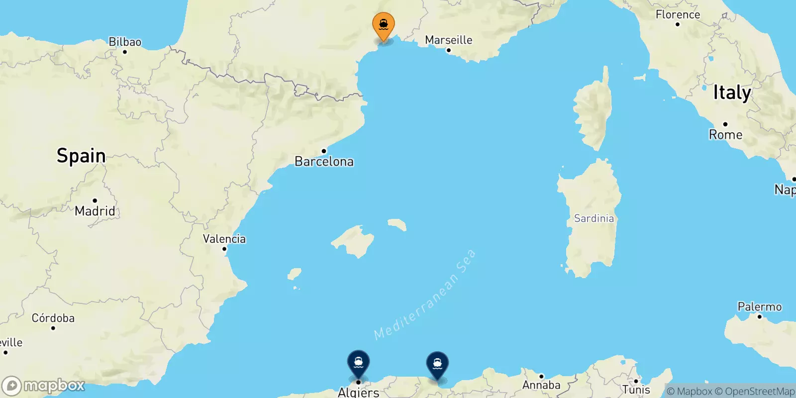 Ferries from Sete to Algeria