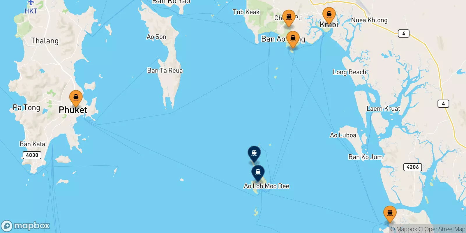 Ferries to the Phi Phi Islands