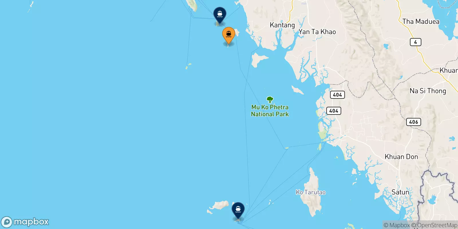 Ferries from Koh Kradan Beach