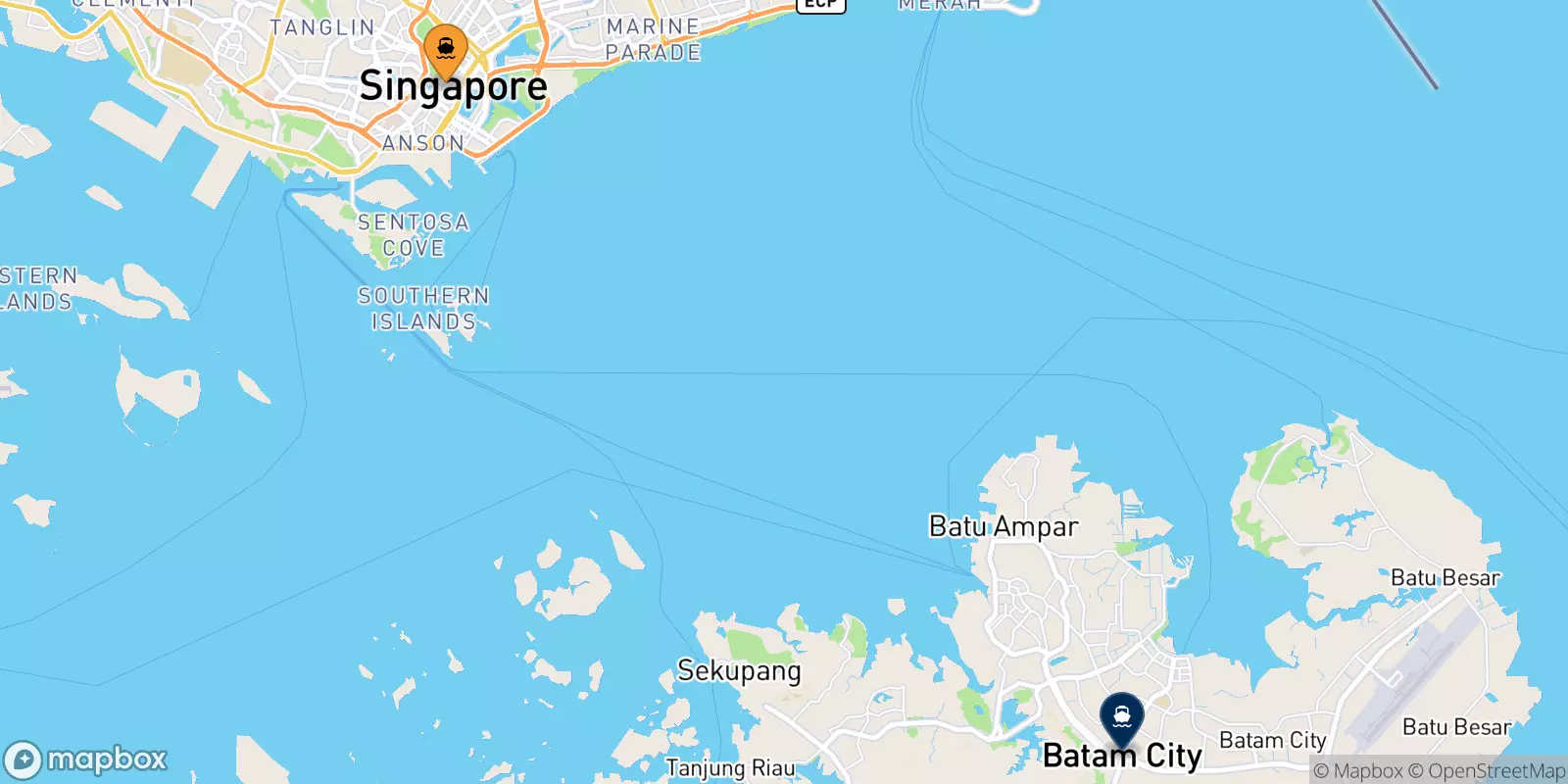 Ferries from Harbourfront Centre to Batam Centre