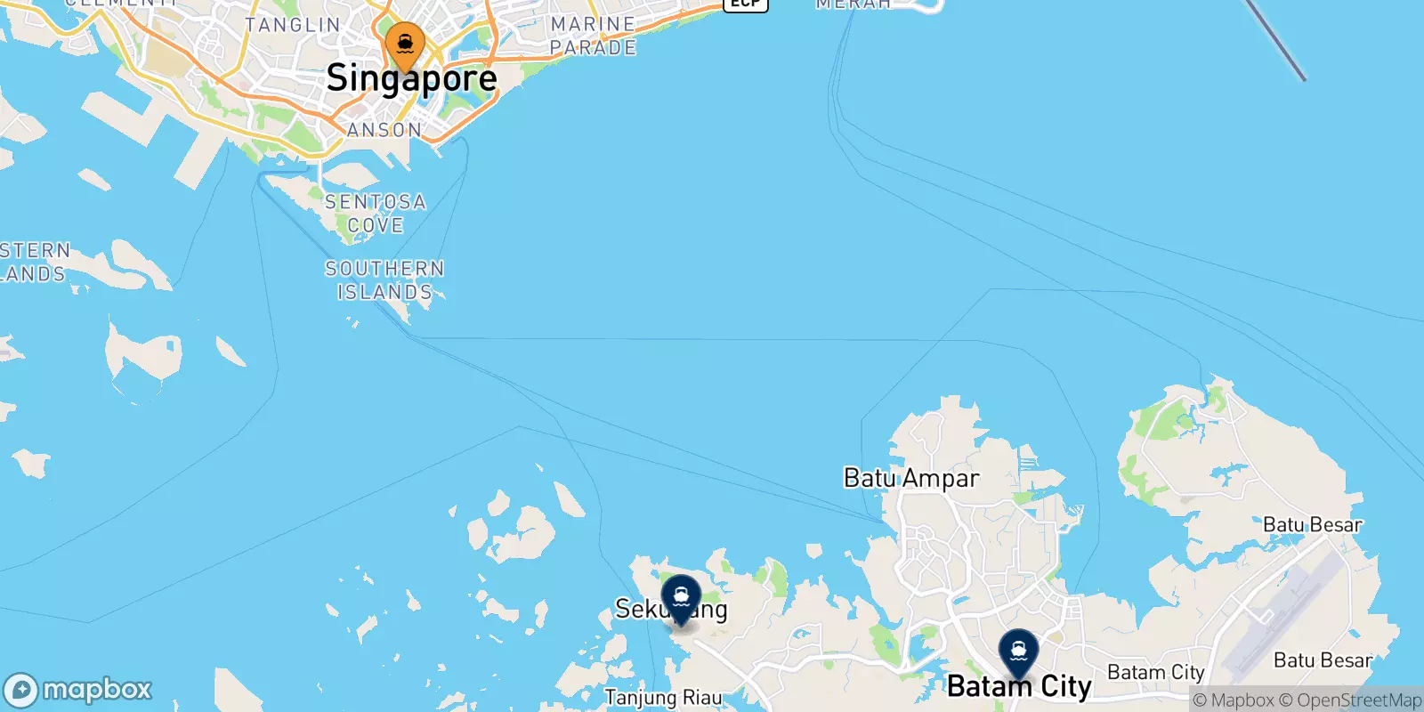 Ferries from Harbourfront Centre to Indonesia