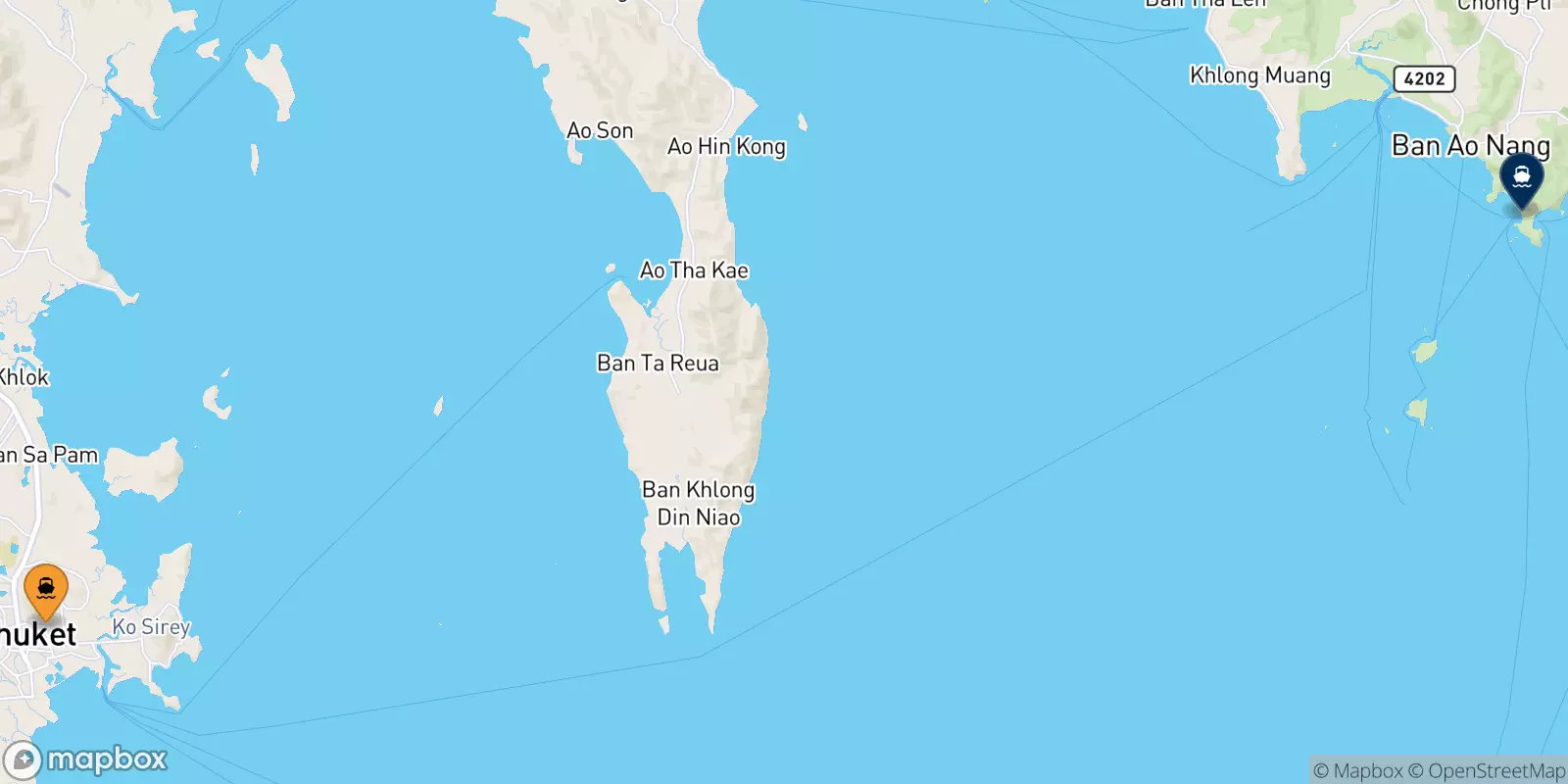 Ferries from Phuket Island to Railay Beach