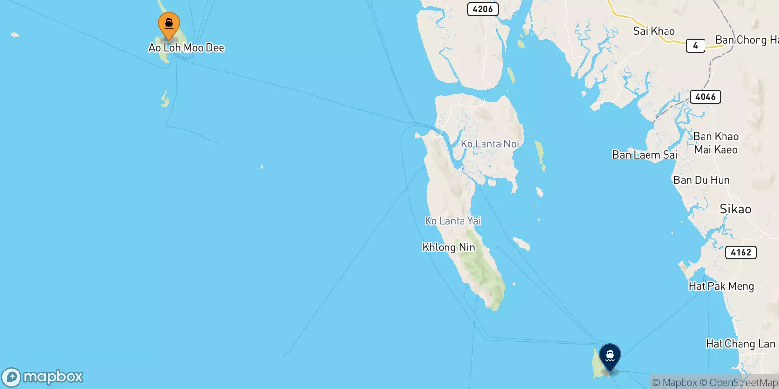 Ferries from the Phi Phi Islands to Koh Ngai