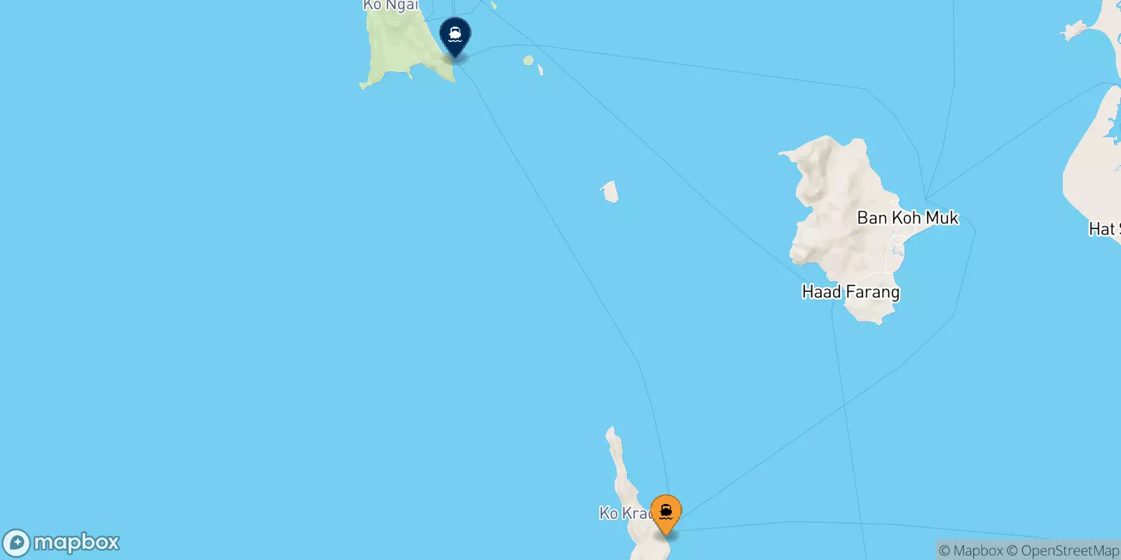 Ferries from Koh Kradan Beach to Koh Ngai