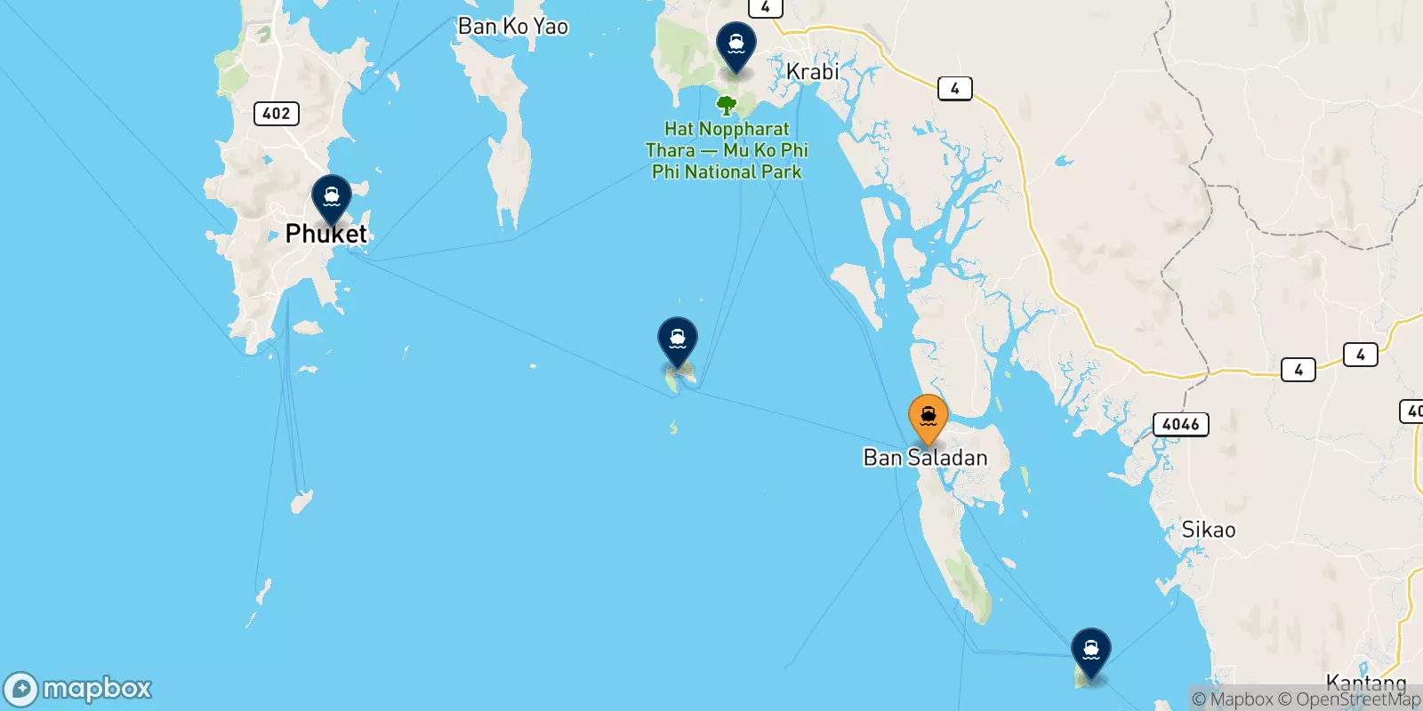 Ferries from Koh Lanta (Saladan Pier) to Thailand