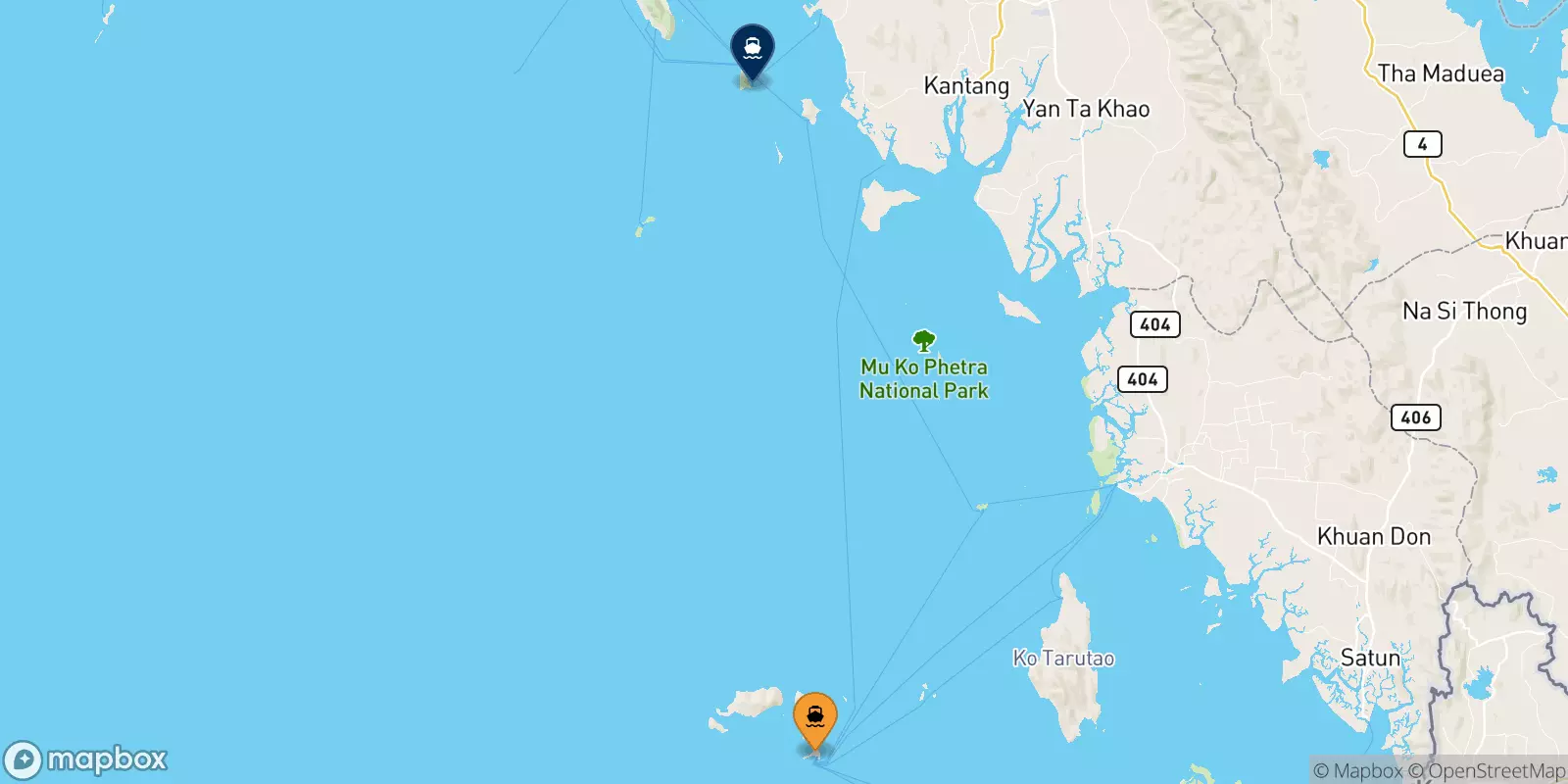 Ferries from Koh Lipe (Bundhaya Pier) to Koh Ngai