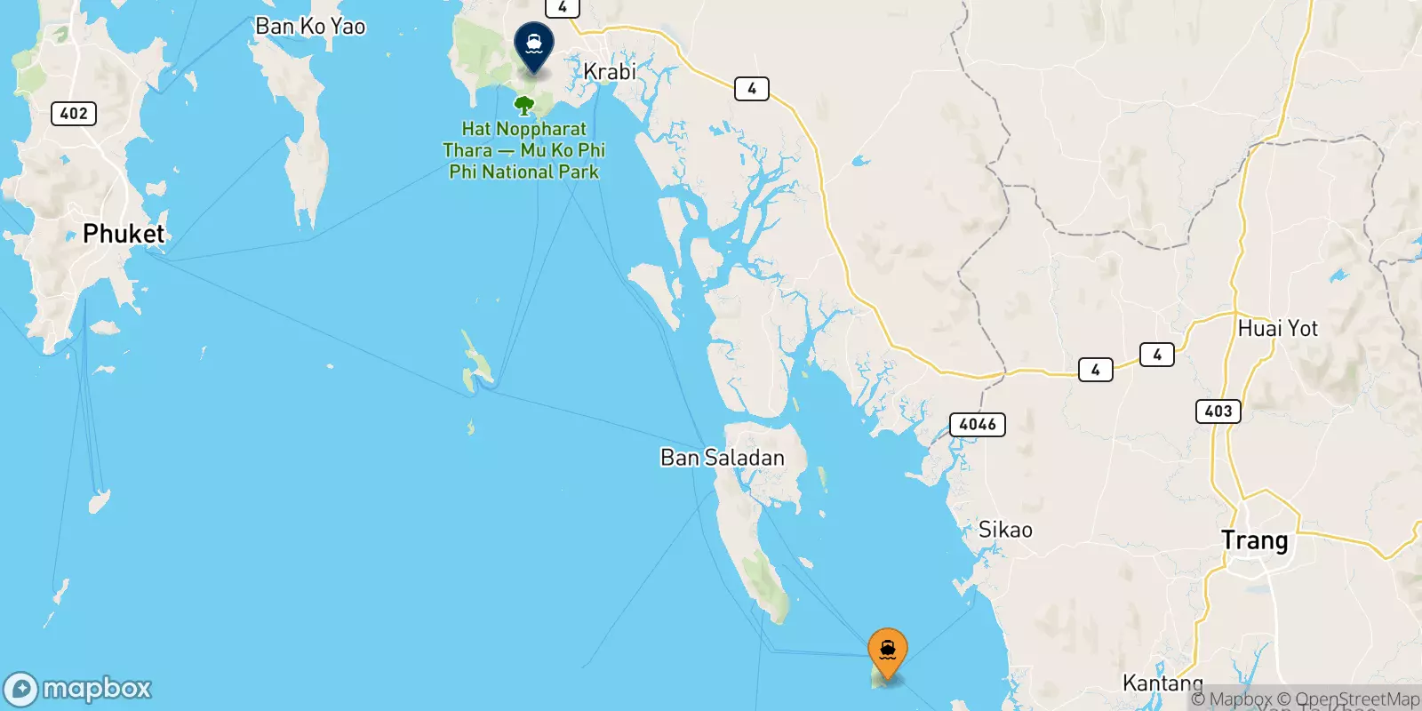 Ferries from Koh Ngai to Ao Nang (Nopparat Thara Pier)