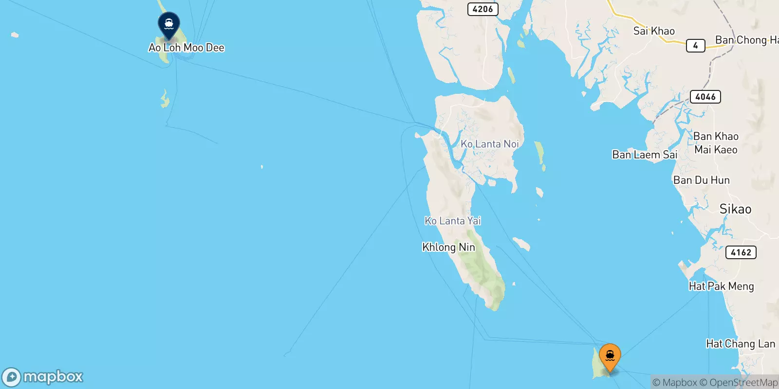 Ferries from Koh Ngai to Koh Phi Phi (Tonsai Pier)